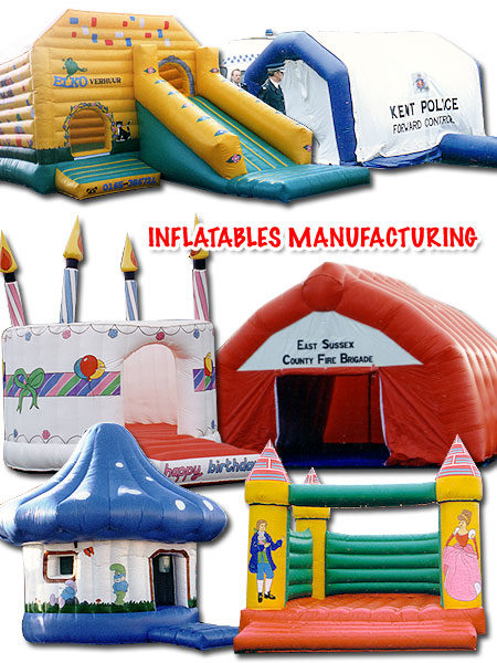 Various bouncy castles we have manufactured